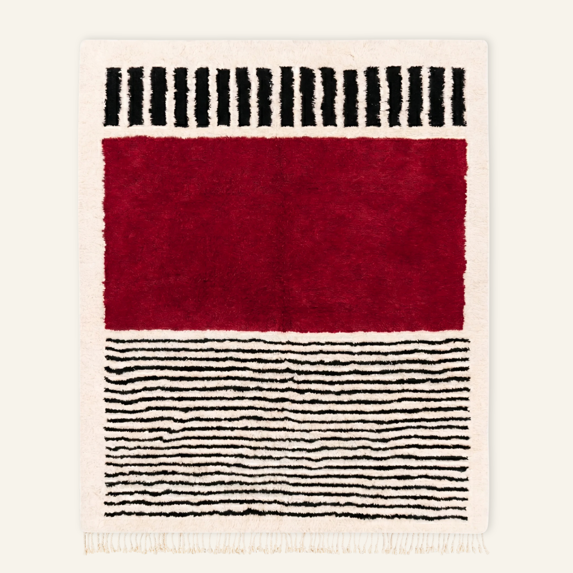Rabab Oxblood - Shag Moroccan rug