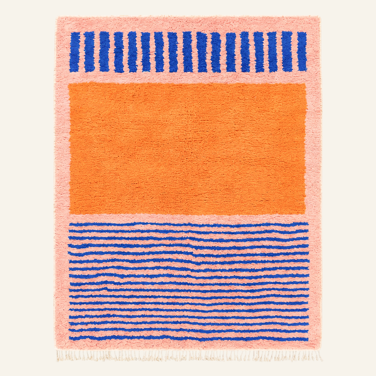 Rabab Papaya Cobalt - Shag Moroccan rug