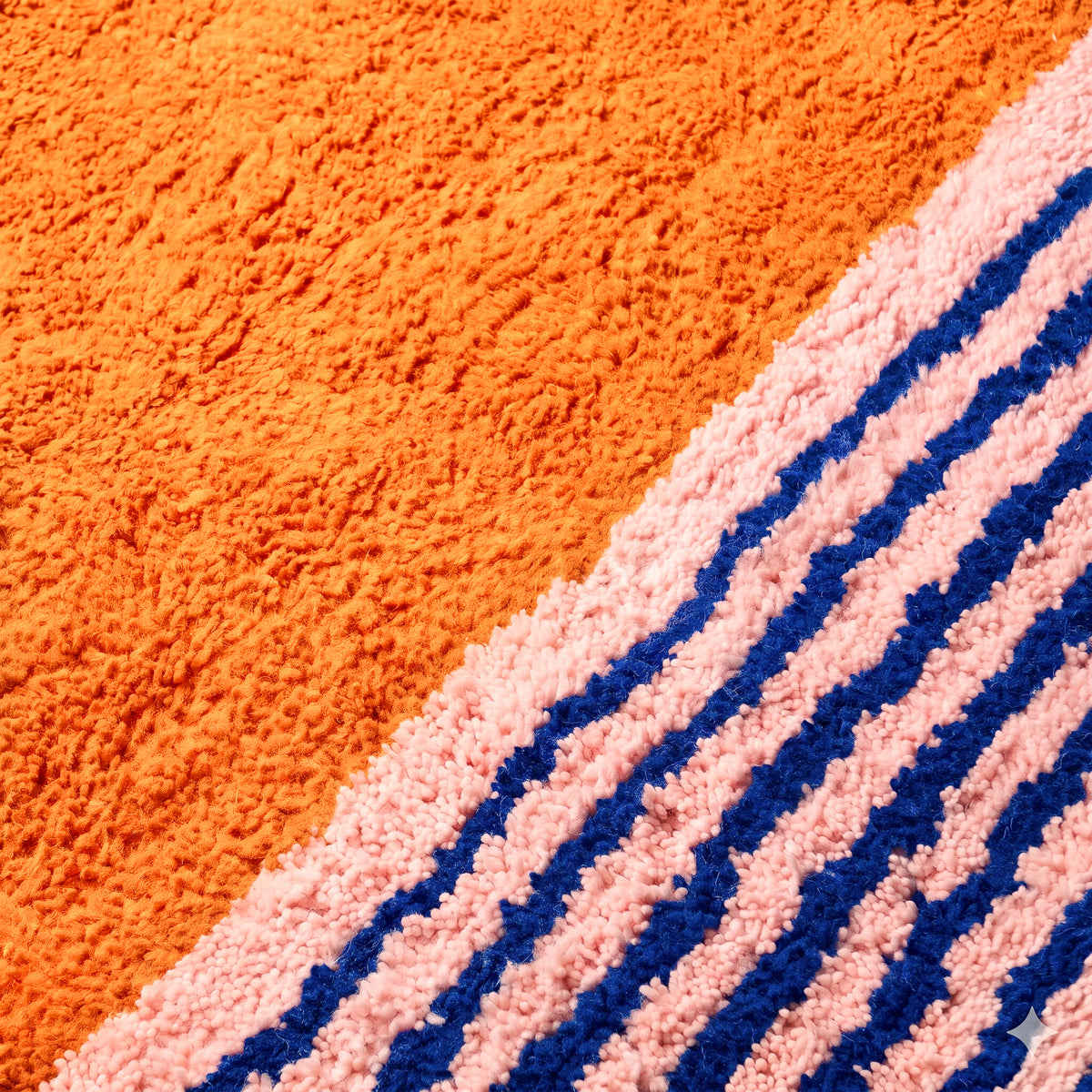 Rabab Papaya Cobalt - Shag Moroccan rug