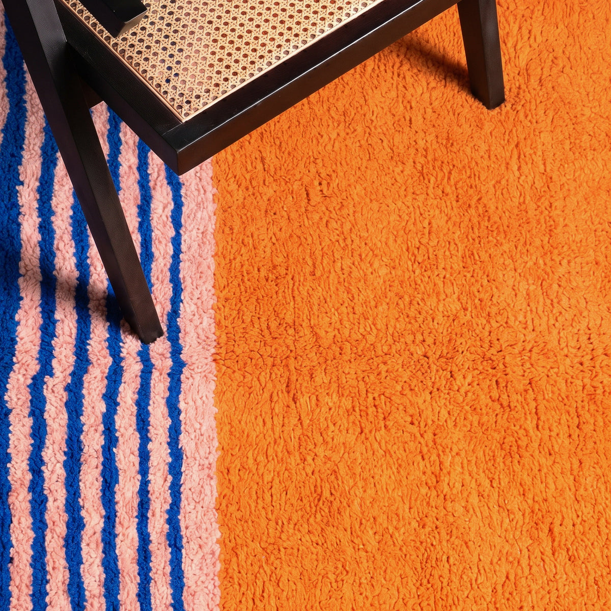 Rabab Papaya Cobalt - Shag Moroccan rug