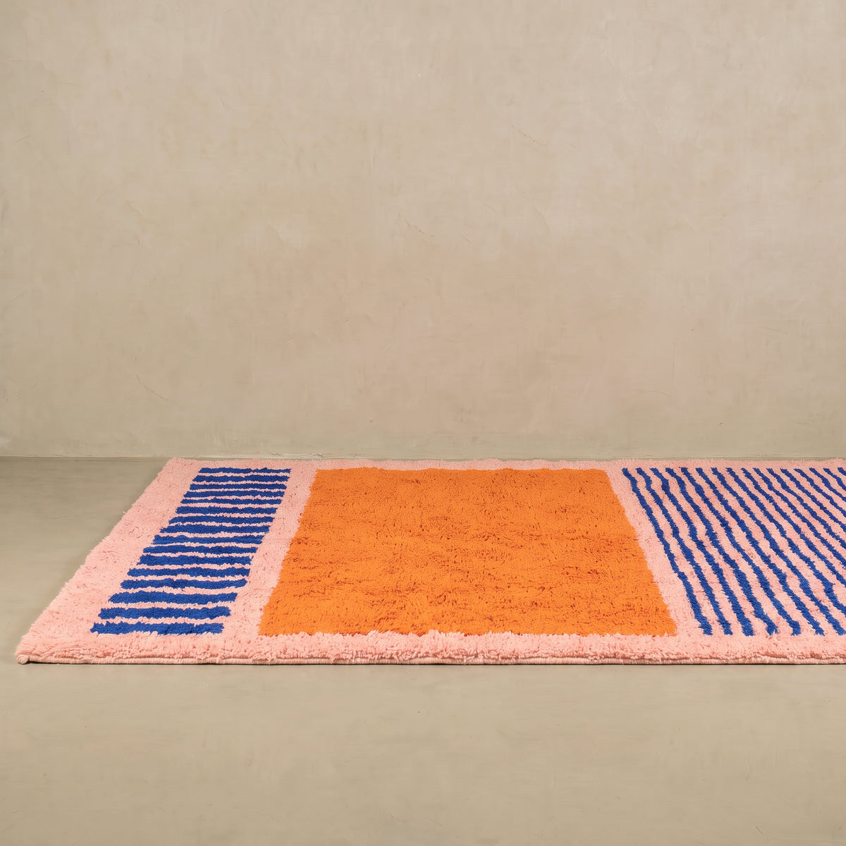 Rabab Papaya Cobalt - Shag Moroccan rug
