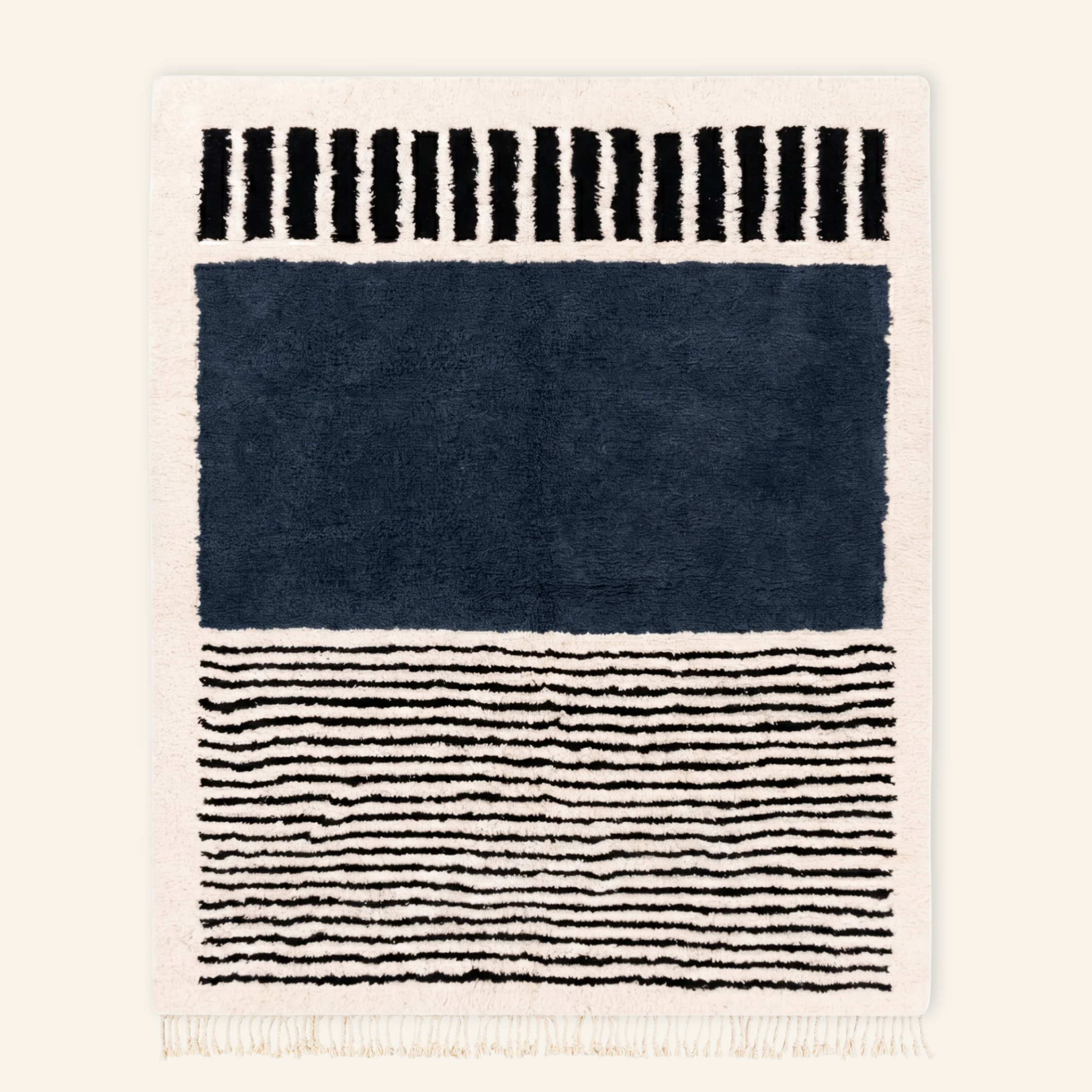 Rabab Navy Blue - Shag Moroccan rug