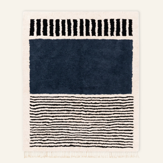 Rabab Navy Blue - Shag Moroccan rug