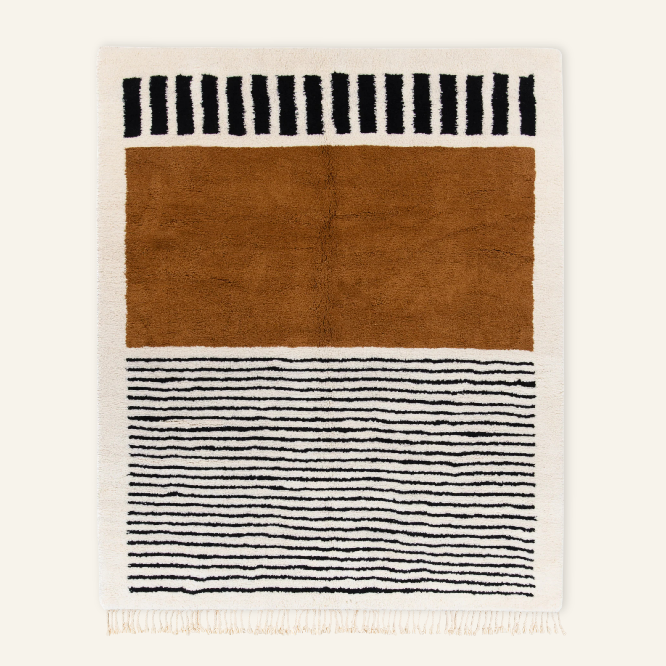Rabab Hazel Brown - Shag Moroccan rug