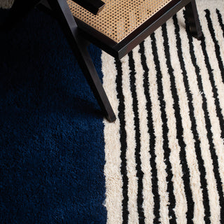 Rabab navy blue - Beni ourain rug