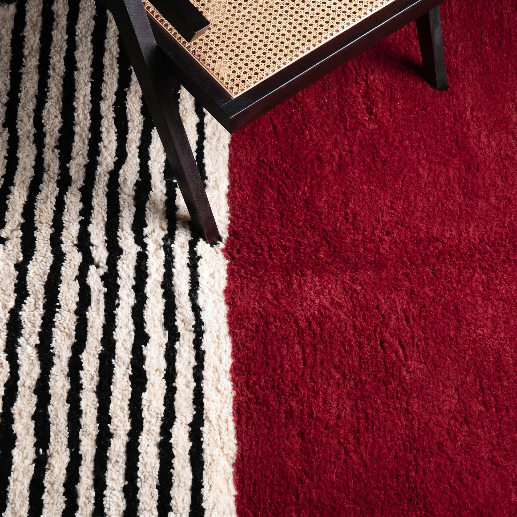 Rabab Oxblood - Shag Moroccan rug
