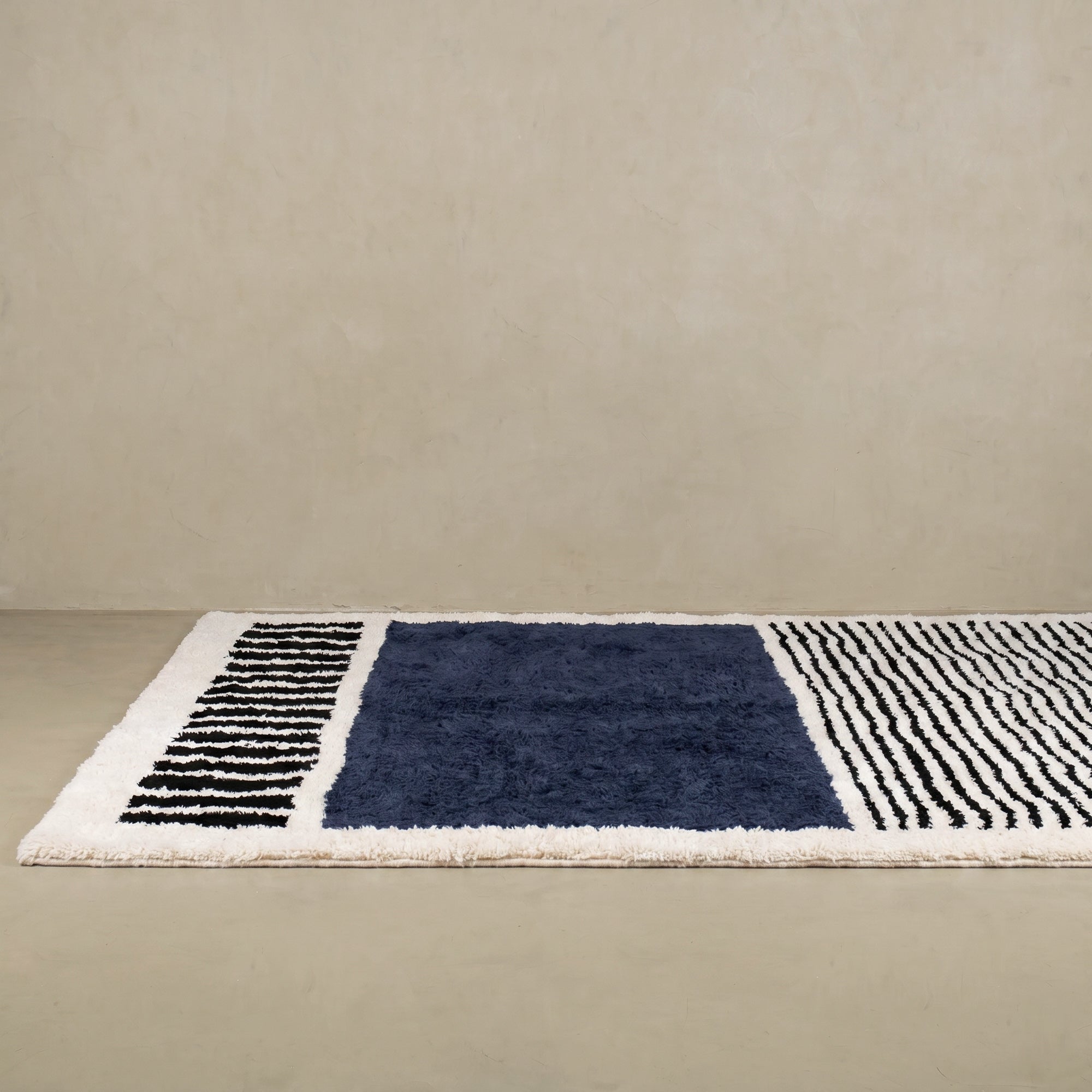 Rabab Navy Blue - Shag Moroccan rug