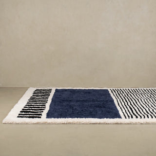 Rabab Navy Blue - Shag Moroccan rug