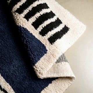 Rabab Navy Blue - Shag Moroccan rug