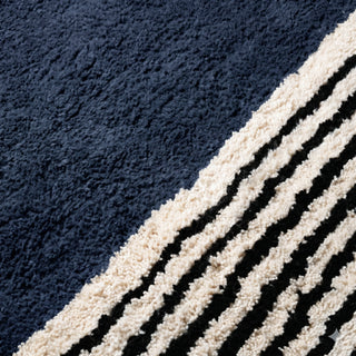 Rabab Navy Blue - Shag Moroccan rug