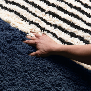 Rabab Navy Blue - Shag Moroccan rug