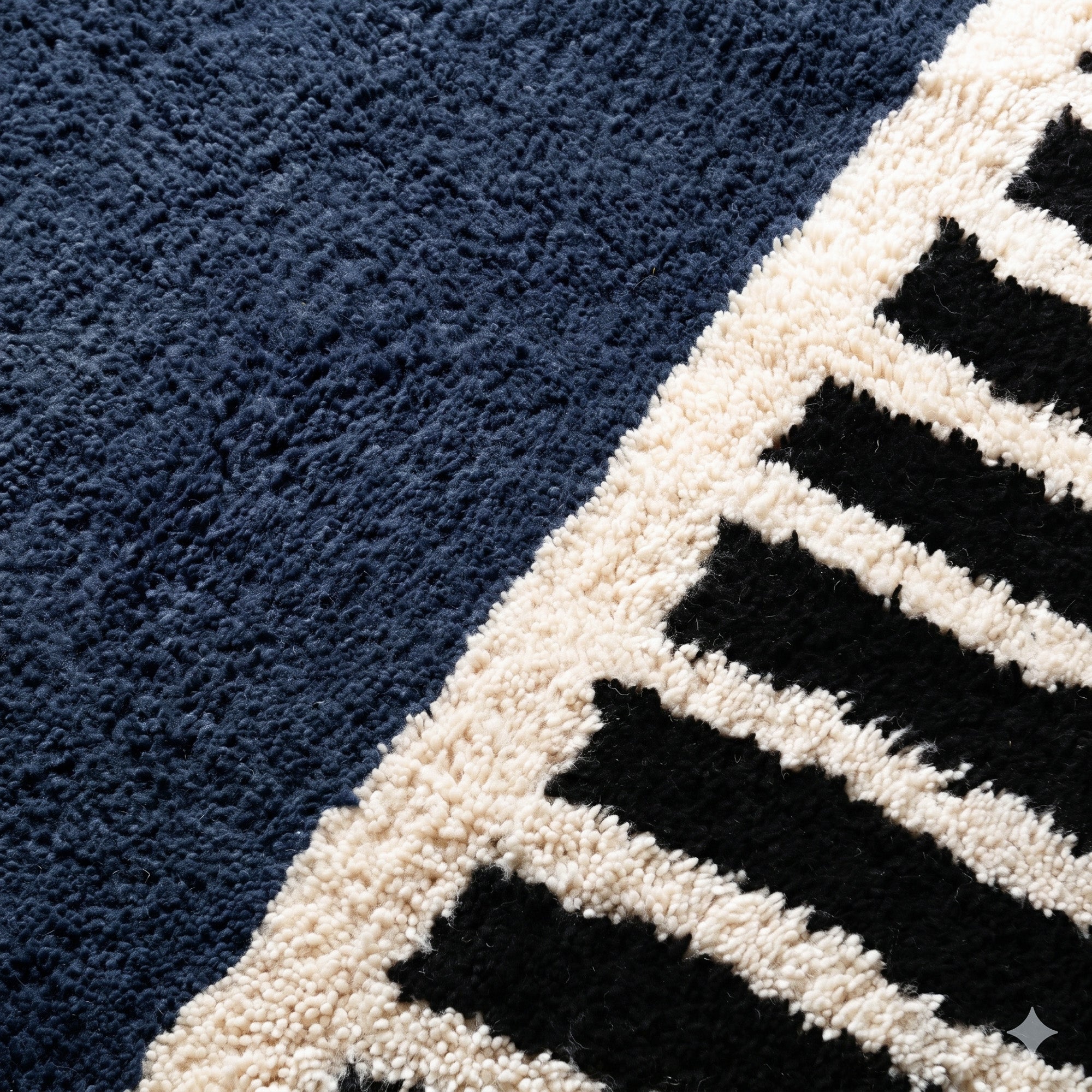 Rabab Navy Blue - Shag Moroccan rug