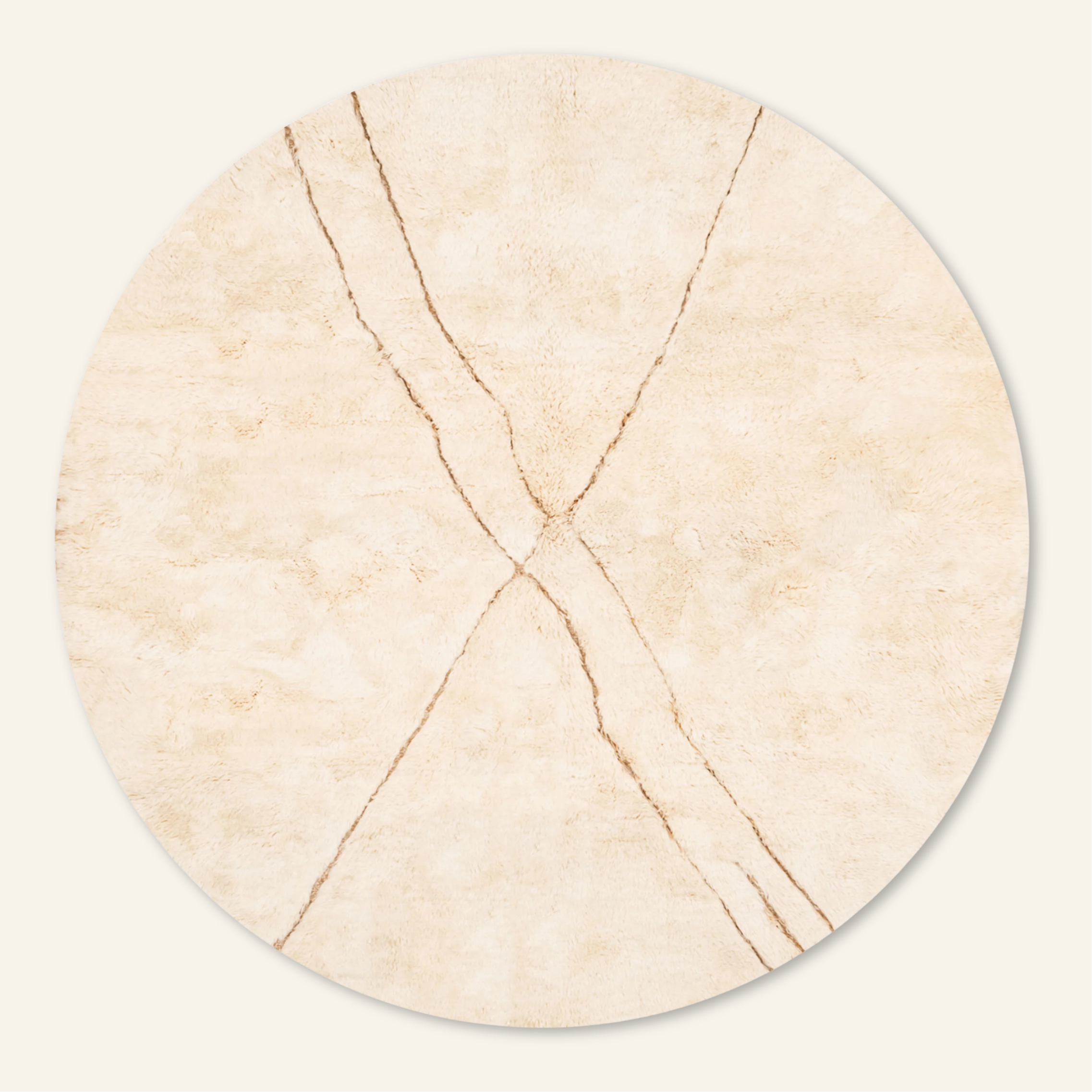 Rivers Intersection Round - Luxury Shag Moroccan Rug