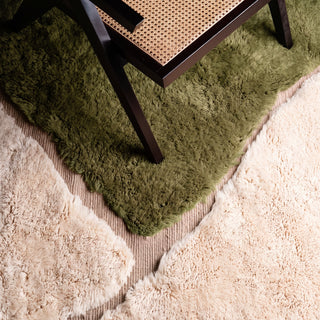 Sahara Dune. Olive, Ivory & Sand  - Luxury Shag Moroccan Rug