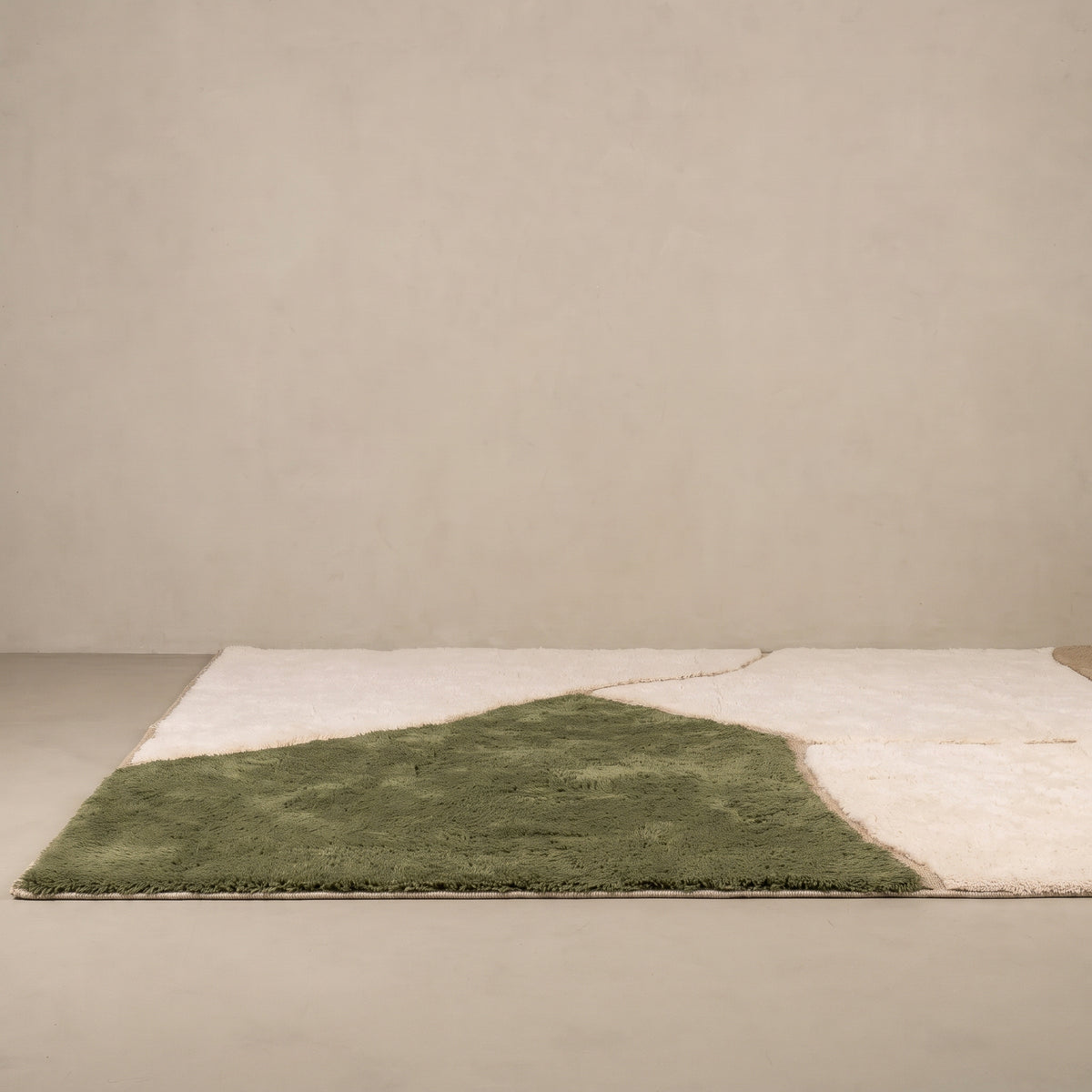 Sahara Dune. Olive, Ivory & Sand  - Luxury Shag Moroccan Rug