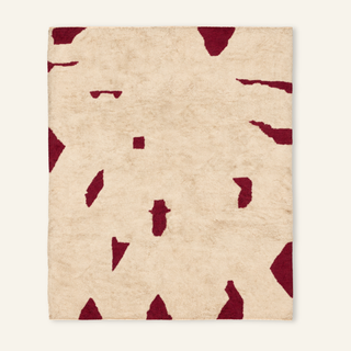 Soldier Burgundy Beige - Luxury Shag Moroccan Rug