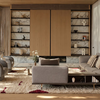 Soldier Burgundy Beige - Luxury Shag Moroccan Rug