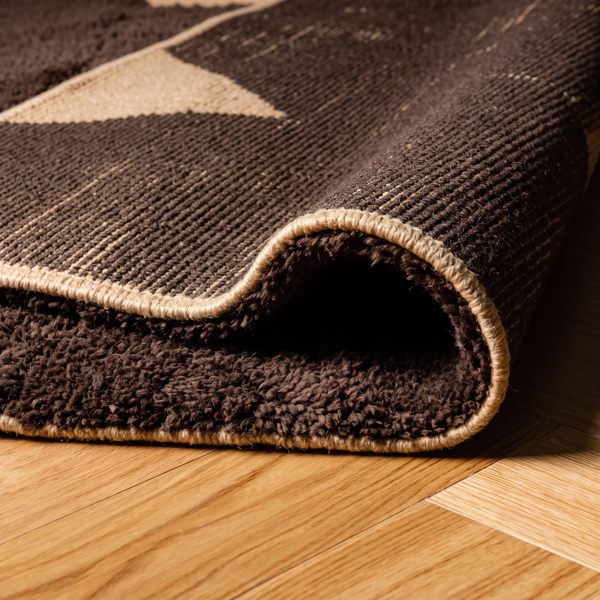 Soldier Espresso Cacao - Luxury Shag Moroccan Rug