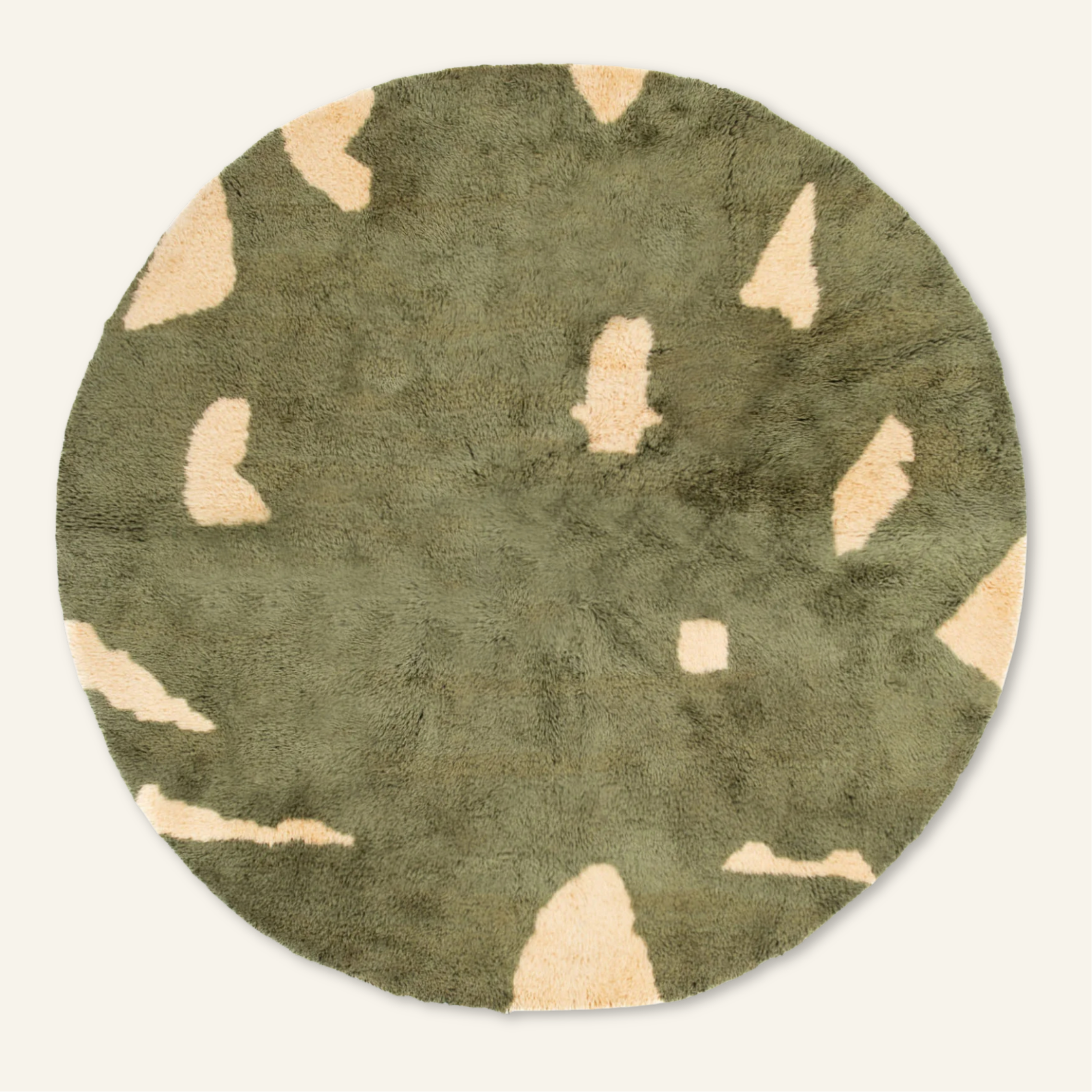 Soldier Round - Luxury Shag Moroccan Rug