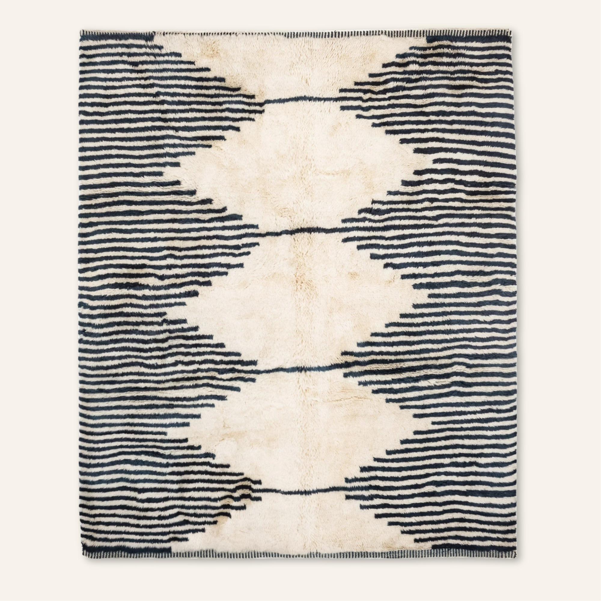 Symmetrical Connexion - Luxury Shag Moroccan Rug