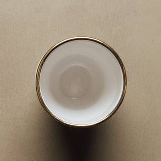 Fez Noir Cup - Moroccan Dinnerware Adorned with 12 Carat Gold Accents