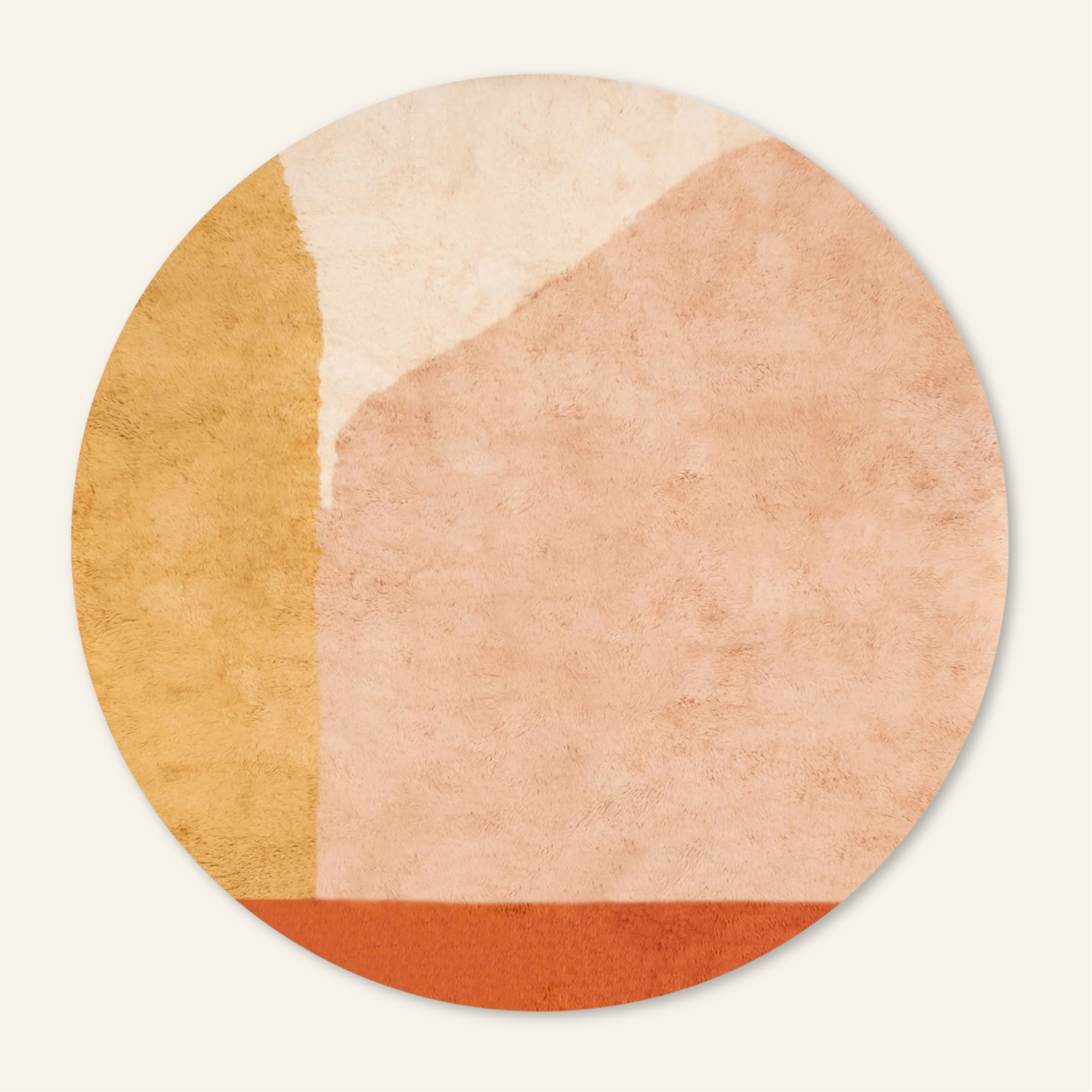 Tangerine Dream Round - Luxury Shag Moroccan Rug