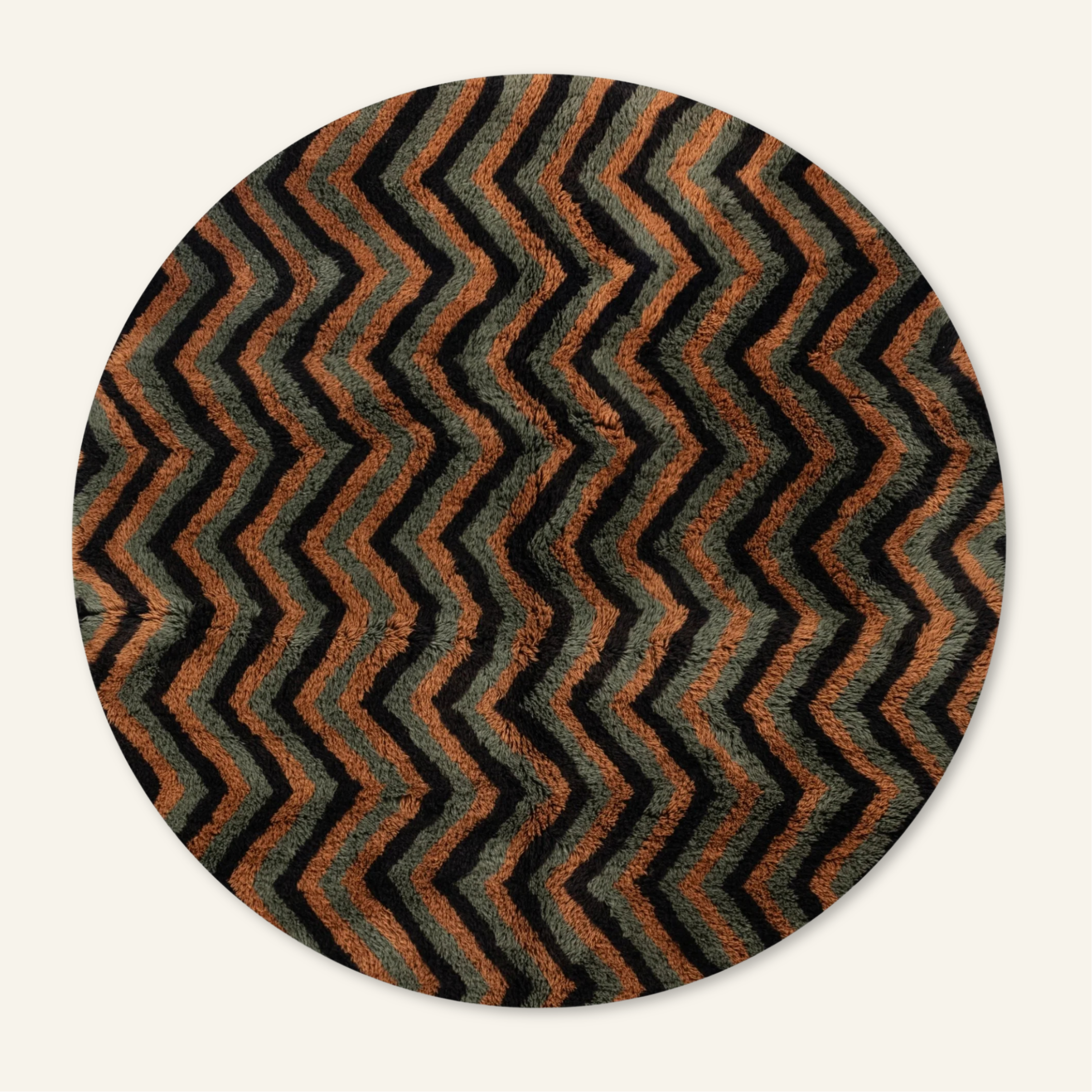 Winding track Round - Luxury Shag Moroccan Rug
