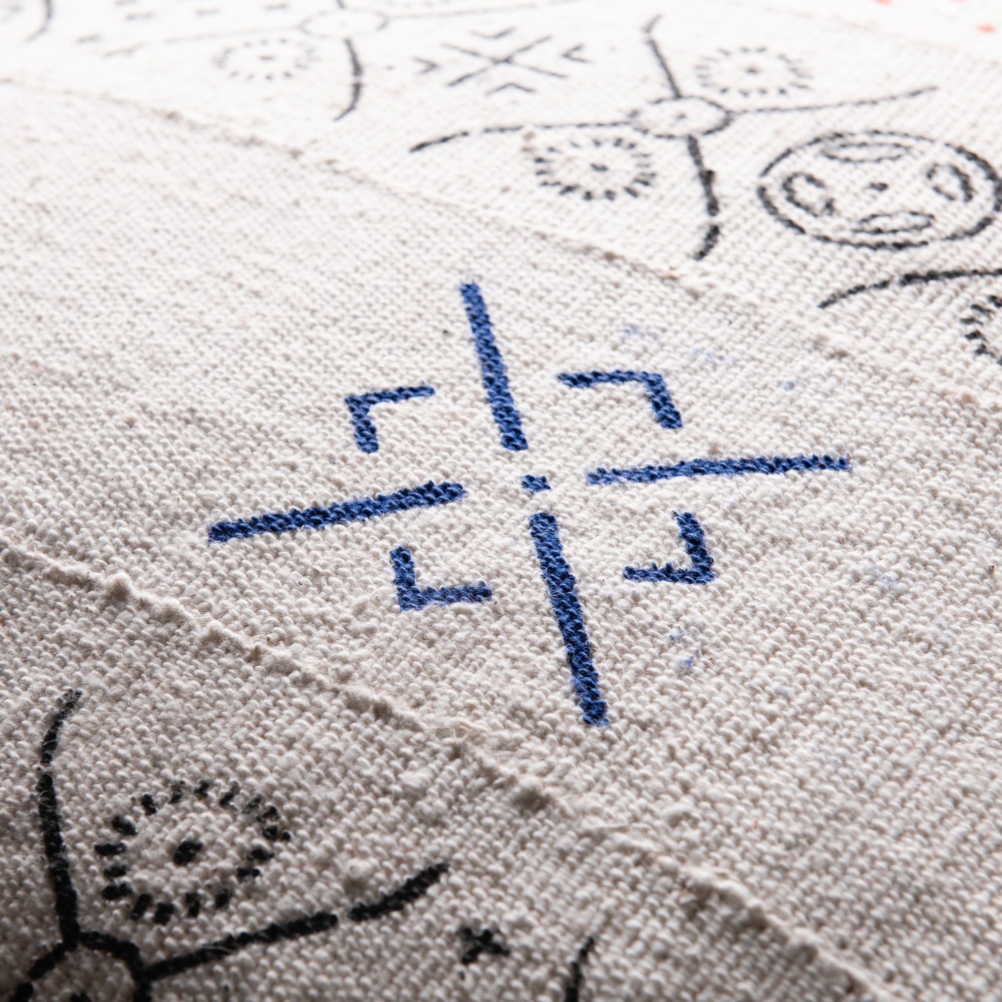 African tribal mudcloth Floor Pillow Cover - Benisouk