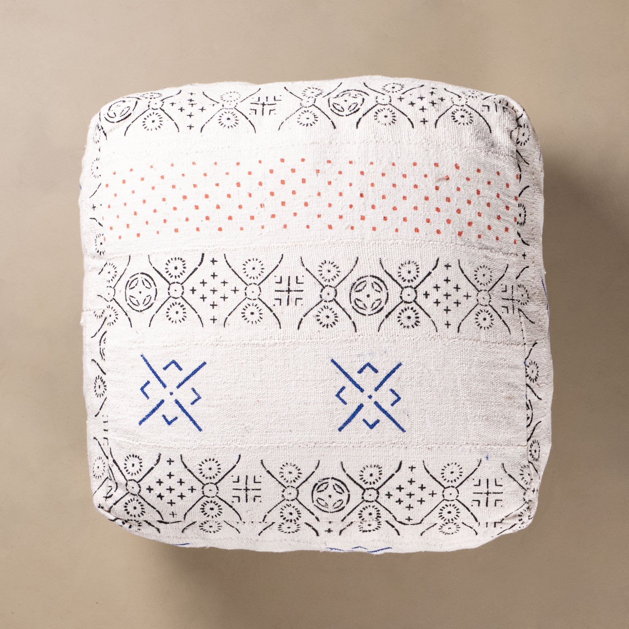 African tribal mudcloth Floor Pillow Cover - Benisouk