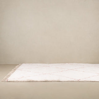 Almas Natural Wool Terracotta - Shag Moroccan rug - Benisouk