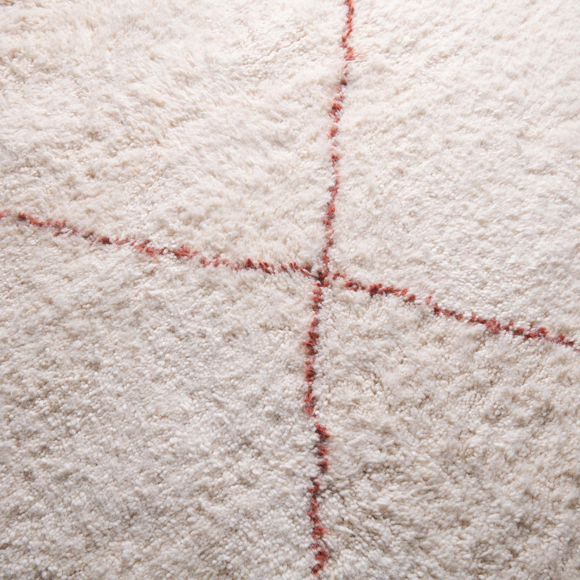 Almas Natural Wool Terracotta - Shag Moroccan rug - Benisouk