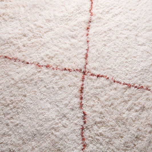 Almas Natural Wool Terracotta - Shag Moroccan rug - Benisouk