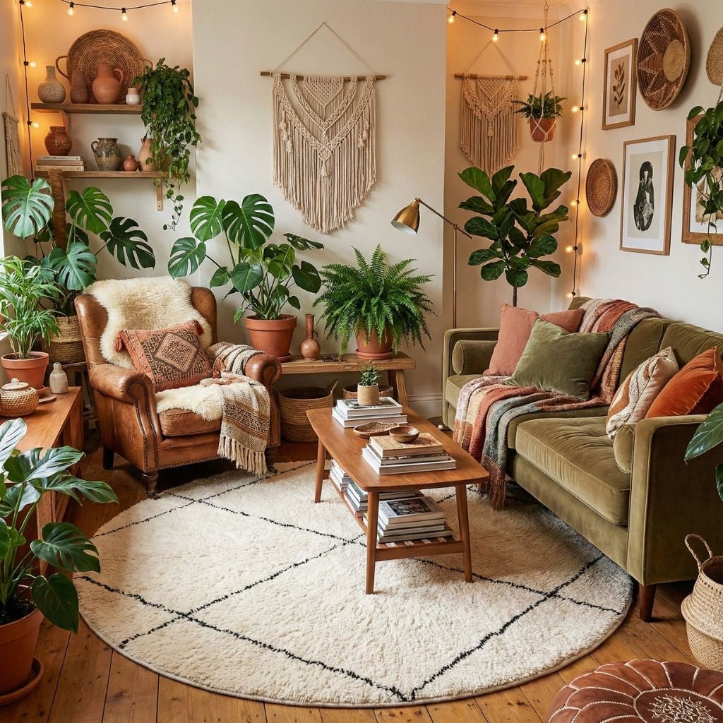 Almas Round - Shag Moroccan rug - Benisouk