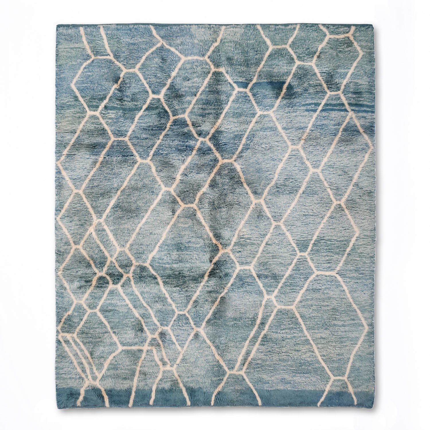 Aquamarine Dreams - Luxury Shag Moroccan Rug - Benisouk