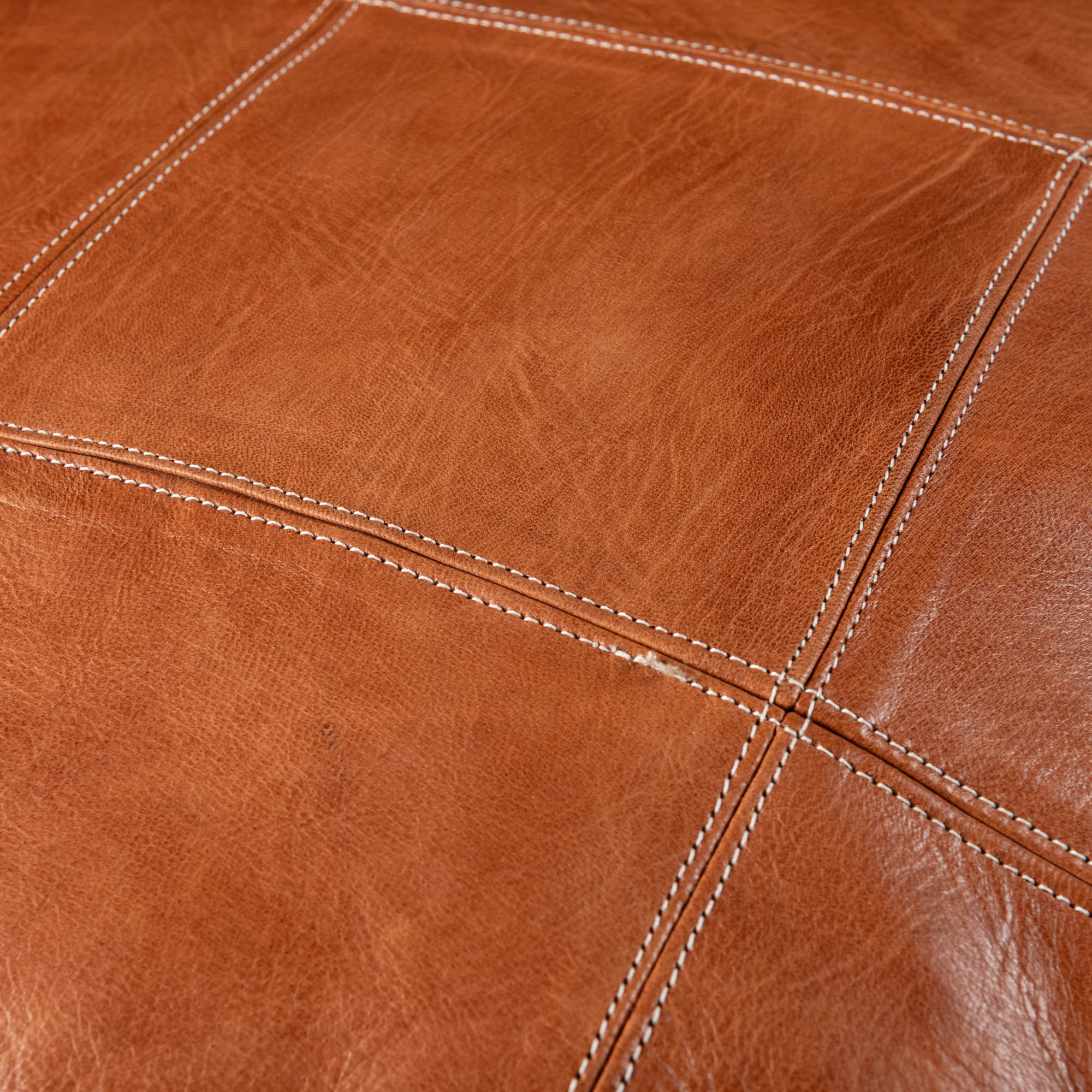 Authentic Moroccan Leather Pouf - Benisouk