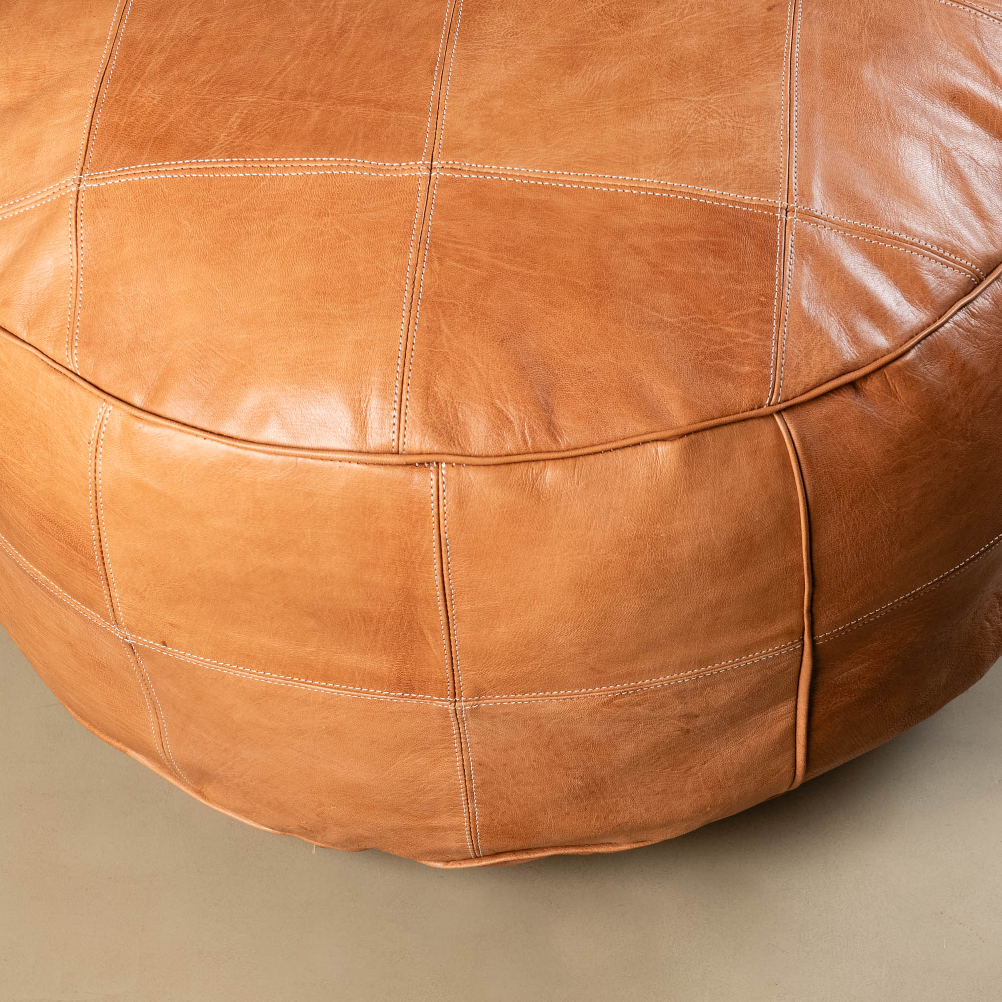Authentic Moroccan Leather Pouf - Benisouk