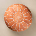 Authentic Moroccan Leather Pouf - Brown