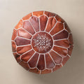 Authentic Moroccan Leather Pouf - Chocolate