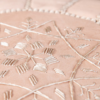Authentic Moroccan Leather Pouf - Nude - Benisouk