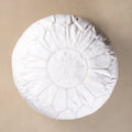 Authentic Moroccan Leather Pouf - White