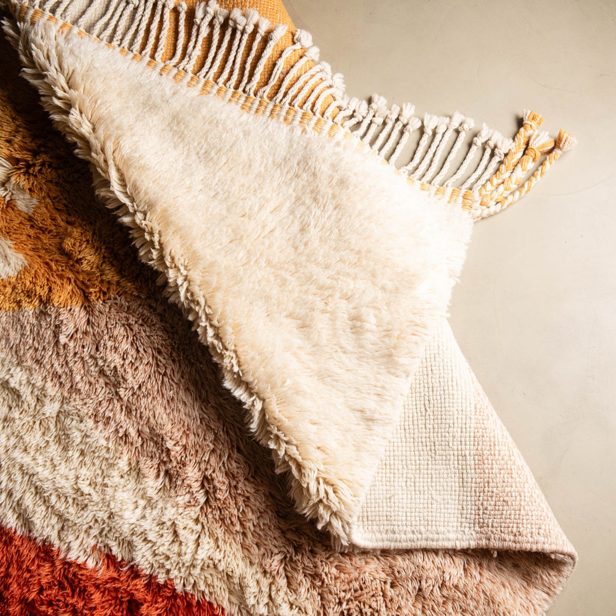Autumn sunset - Luxury Shag Moroccan Rug - Benisouk