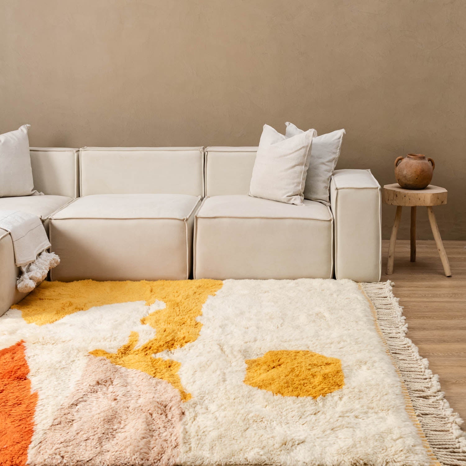 Autumn sunset - Luxury Shag Moroccan Rug - Benisouk