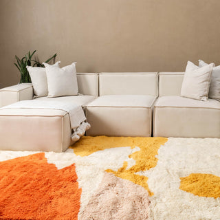 Autumn sunset - Luxury Shag Moroccan Rug - Benisouk