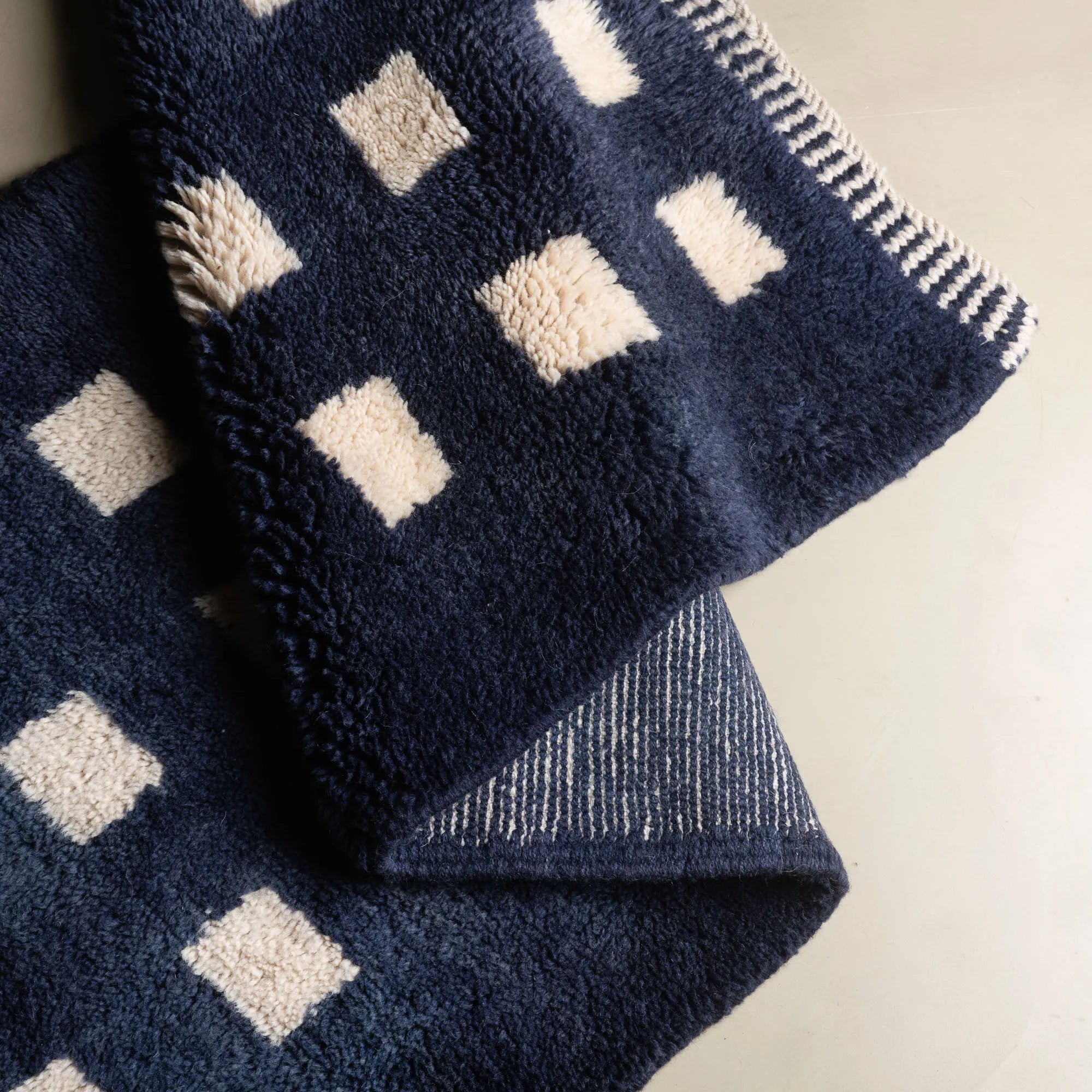 Azure Poetry - Luxury Shag Moroccan Runner Rug - Benisouk