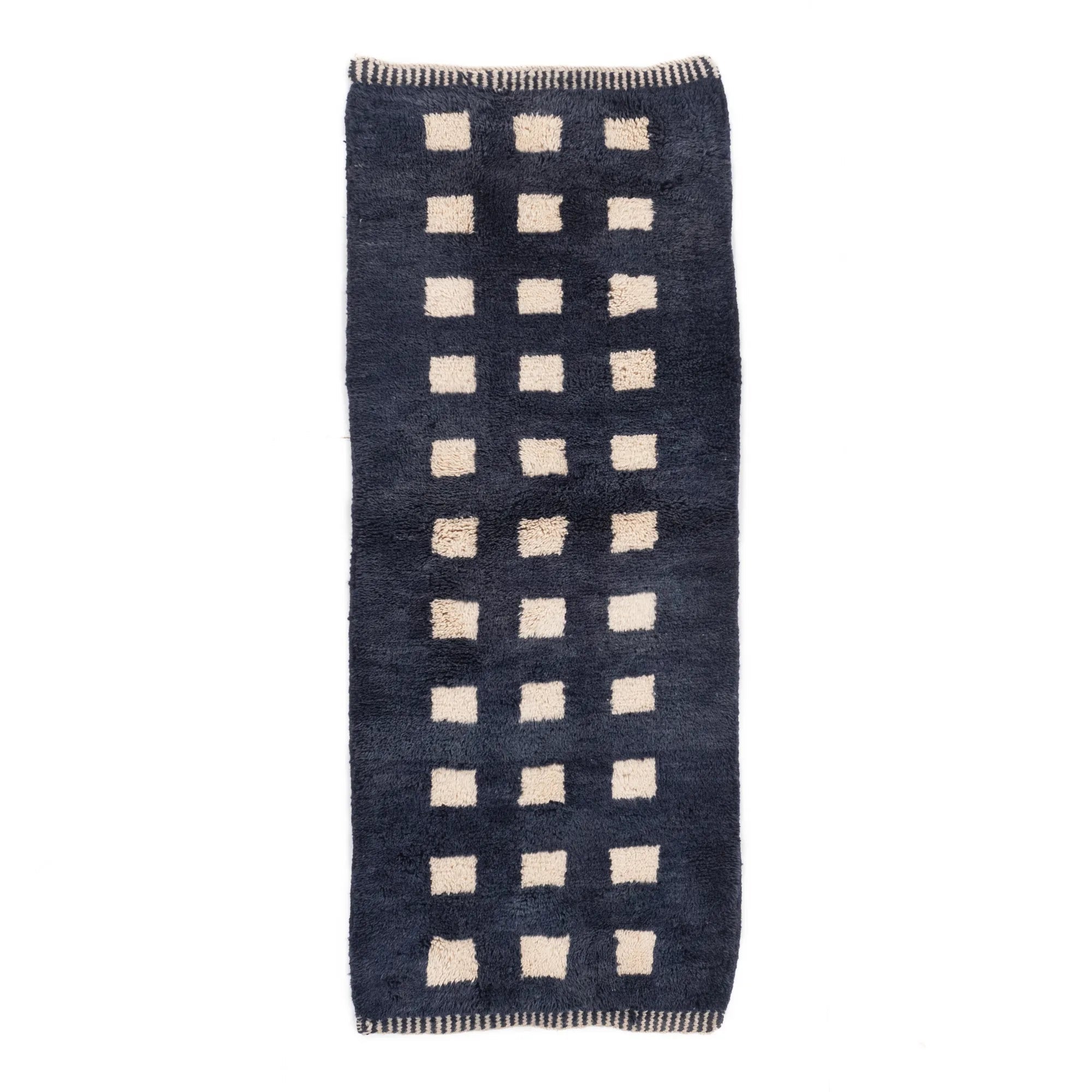 Azure Poetry - Luxury Shag Moroccan Runner Rug - Benisouk