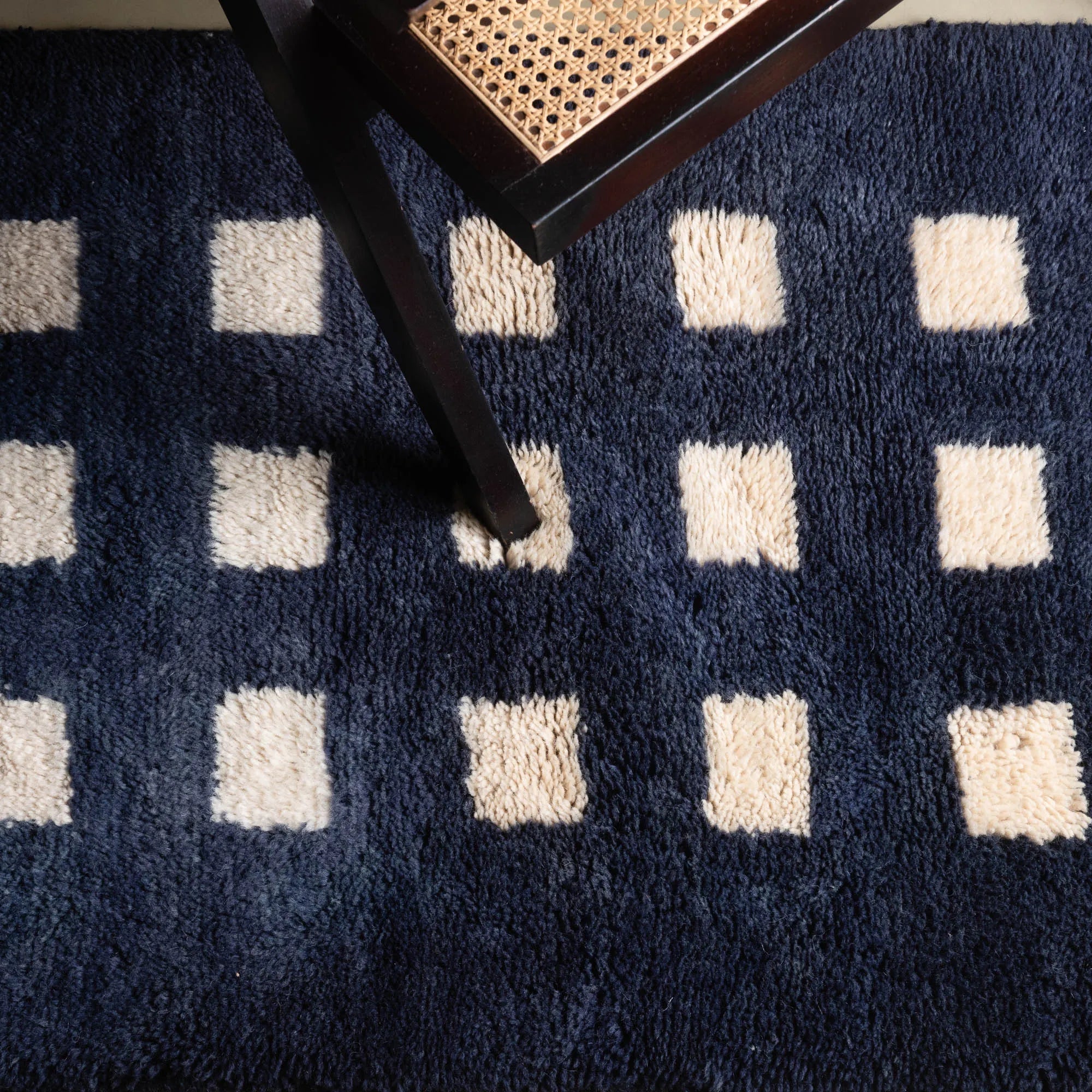 Azure Poetry - Luxury Shag Moroccan Runner Rug - Benisouk