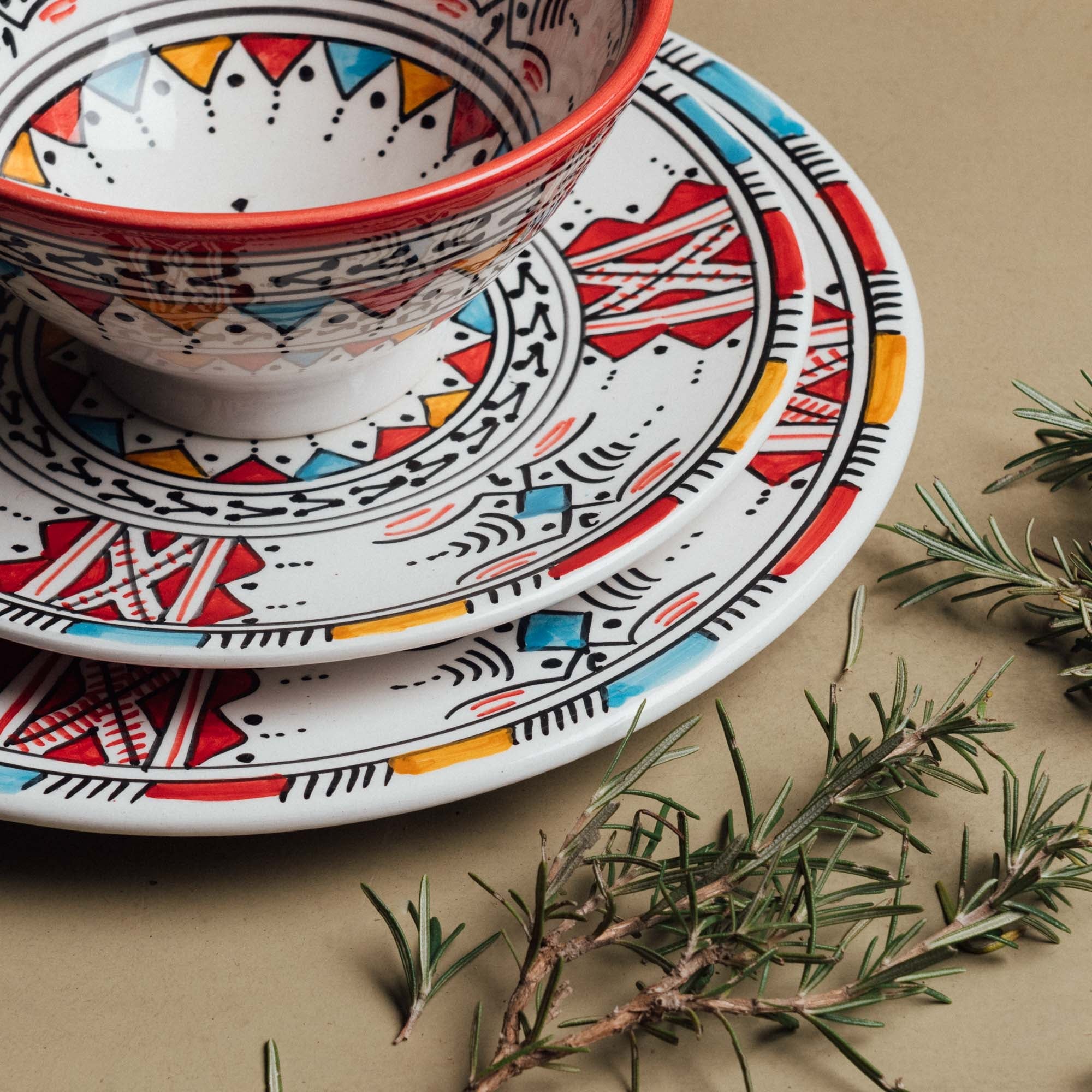 Berber Essence - Handcrafted Moroccan Dinnerware Set - Benisouk