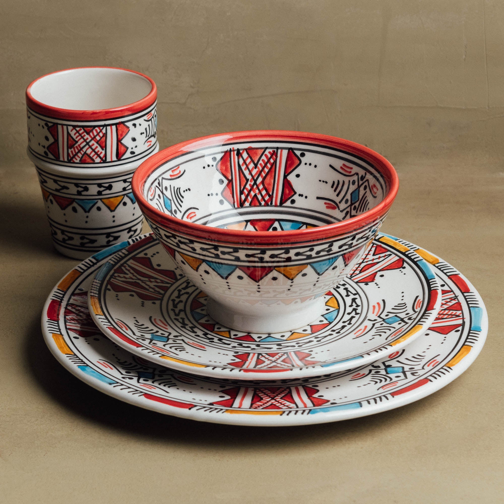 Berber Essence - Handcrafted Moroccan Dinnerware Set - Benisouk