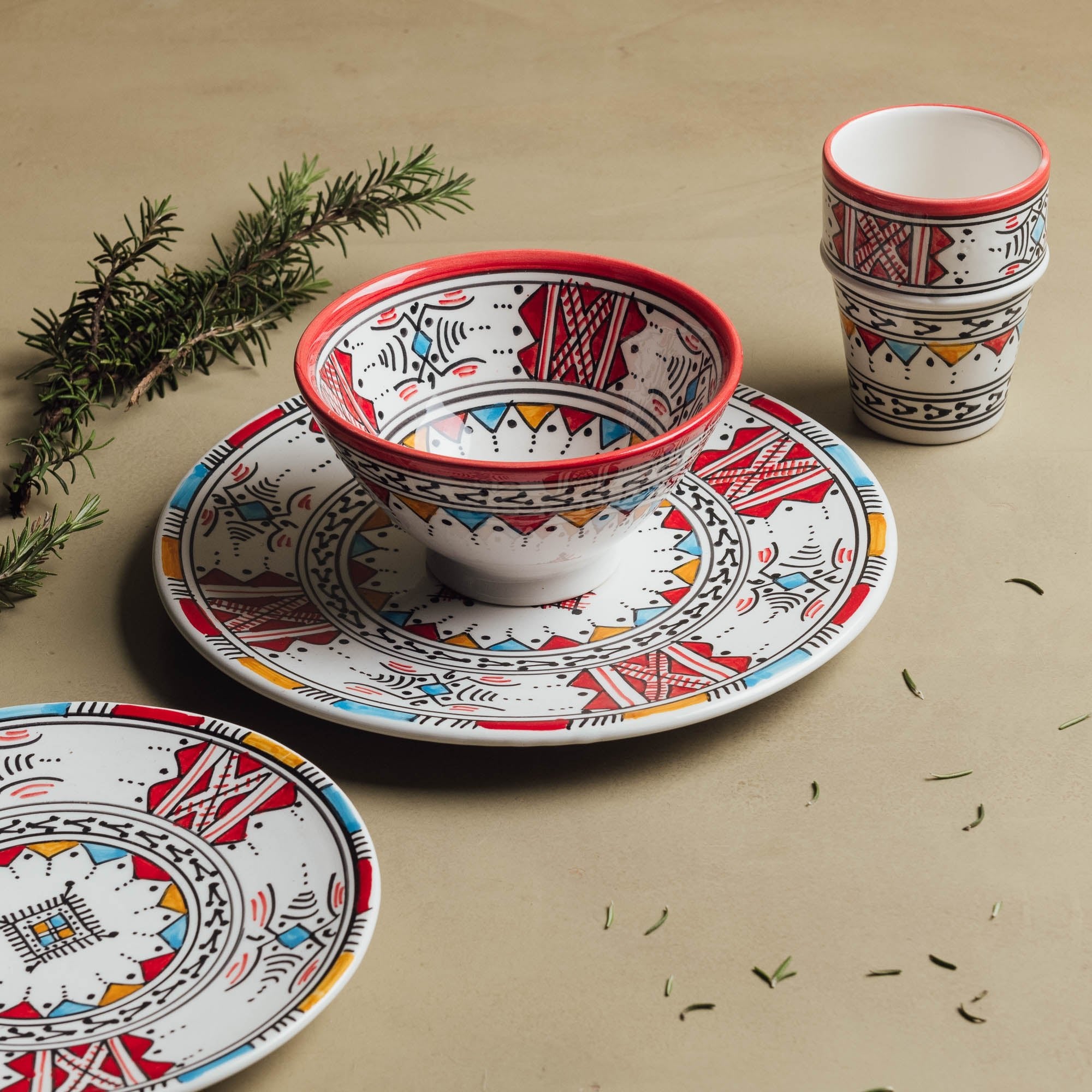 Berber Essence - Handcrafted Moroccan Dinnerware Set - Benisouk