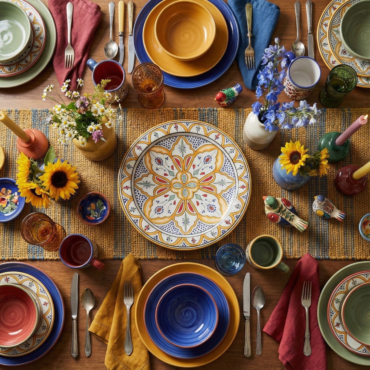 Berber Essence Mustard Salad Plate - Moroccan Dinnerware - Benisouk